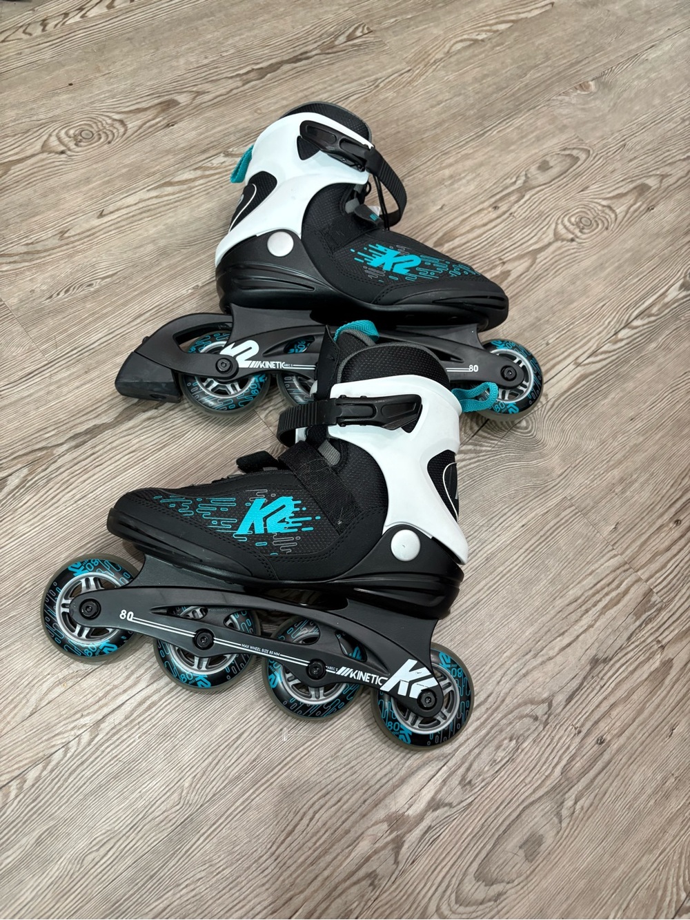 K2 Women's Inline Skates — Black, White & Teal